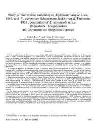 Xiphinema Insigne Loos, 1949, and X