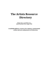 Artist's Resource Directory