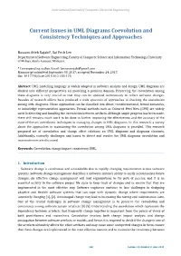 Current Issues in UML Diagrams Coevolution and Consistency Techniques and Approaches