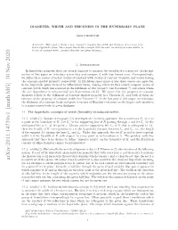 Diameter, Width and Thickness in the Hyperbolic Plane