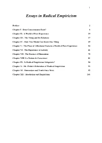 Essays in Radical Empiricism