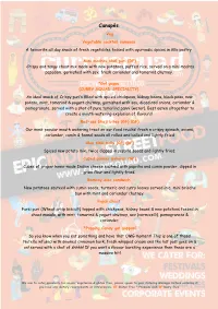 Full Menu 2018