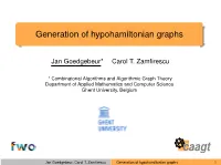 Generation of Hypohamiltonian Graphs