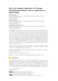Safe and Complete Algorithms for Dynamic Programming Problems