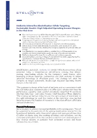 Stellantis Intensifies Electrification While Targeting Sustainable Double-Digit Adjusted Operating Income Margins In