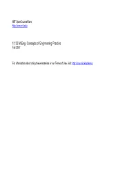 1.133 M.Eng. Concepts of Engineering Practice Fall 2007