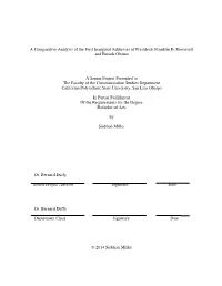 A Comparative Analysis of the First Inaugural Addresses of Presidents Franklin D