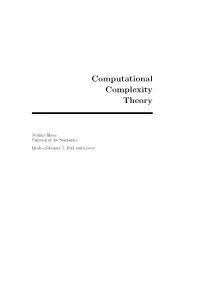 Computational Complexity Theory