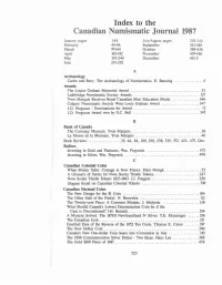 Index to the Canadian Numismatic Journal 1987