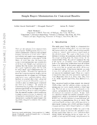 Simple Regret Minimization for Contextual Bandits