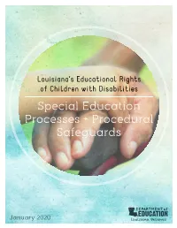 Special Education Processes + Procedural Safeguards