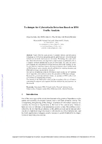 Technique for Cyberattacks Detection Based on DNS Traffic Analysis