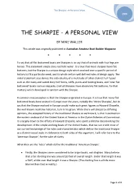 The Sharpie –A Personal View 2009