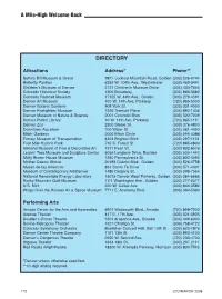 A Mile-High Welcome Back DIRECTORY