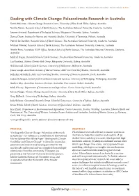 Dealing with Climate Change: Palaeoclimate Research in Australia | Report