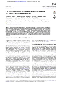 Exceptionally Well-Preserved Fossils in a Middle Ordovician Impact Crater