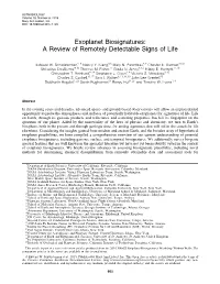 Exoplanet Biosignatures: a Review of Remotely Detectable Signs of Life