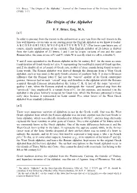 F.F. Bruce, "The Origin of the Alphabet,"