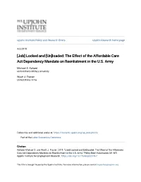 [Job] Locked and [Un]Loaded: the Effect of the Affordable Care Act Dependency Mandate on Reenlistment in the U.S. Army