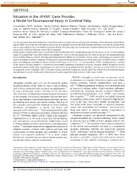 Mutation in the AP4M1 Gene Provides a Model for Neuroaxonal Injury in Cerebral Palsy
