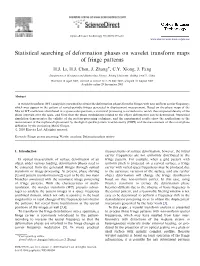 Statistical Searching of Deformation Phases on Wavelet Transform Maps of Fringe Patterns