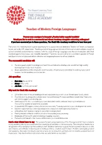 Teacher of Modern Foreign Languages