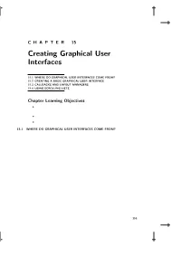 Creating Graphical User Interfaces