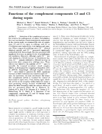Functions of the Complement Components C3 and C5 During Sepsis