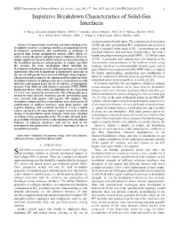 Impulsive Breakdown Characteristics of Solid-Gas Interfaces