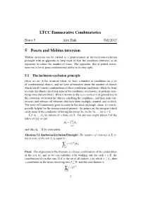 LTCC Enumerative Combinatorics 5 Posets and M¨Obius Inversion