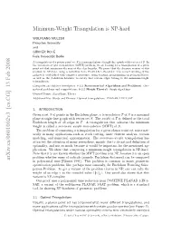 Minimum-Weight Triangulation Is NP-Hard