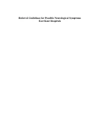 Neurology Referral Guidelines