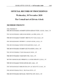 OFFICIAL RECORD of PROCEEDINGS Wednesday, 18