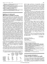 Significance of Calcium-Rich Differentiates in Chondritic Meteorites Pyrite-Haematite Alteration As a Source of Colour in Red Be