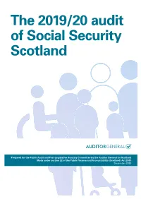 The 2019/20 Audit of Social Security Scotland