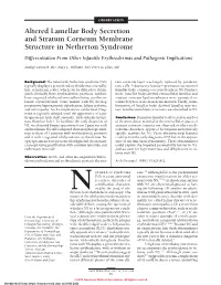 Altered Lamellar Body Secretion and Stratum Corneum