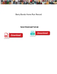 Barry Bonds Home Run Record