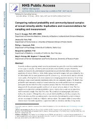 Comparing National Probability and Community-Based Samples of Sexual Minority Adults: Implications and Recommendations for Sampling and Measurement