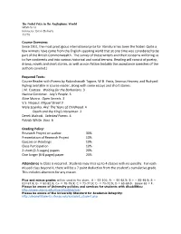 Course Overview: Since 1901, the Most Prestigious International Prize for Literature Has Been the Nobel