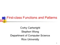 First-Class Functions and Patterns