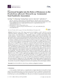 Functional Insights Into the Roles of Hormones in the Dendrobium Ofﬁcinale-Tulasnella Sp