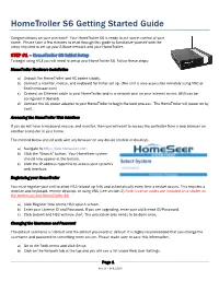 Hometroller S6 Getting Started Guide
