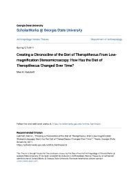 How Has the Diet of Theropithecus Changed Over Time?