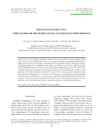 Indicators for Measuring Event Governance Performance