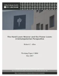 The Hand-Loom Weaver and the Power Loom: a Schumpeterian Perspective