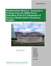 Weatherization Works II – Summary of Findings from the ARRA Period Evaluation of the U.S