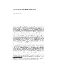 An Introduction to Nichols Algebras