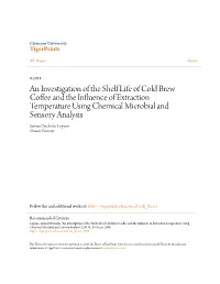 An Investigation of the Shelf Life of Cold Brew Coffee