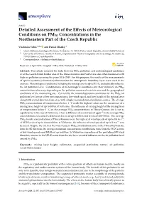 Detailed Assessment of the Effects of Meteorological Conditions on PM10