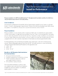 High Performance Unvented Attic: Install for Performance